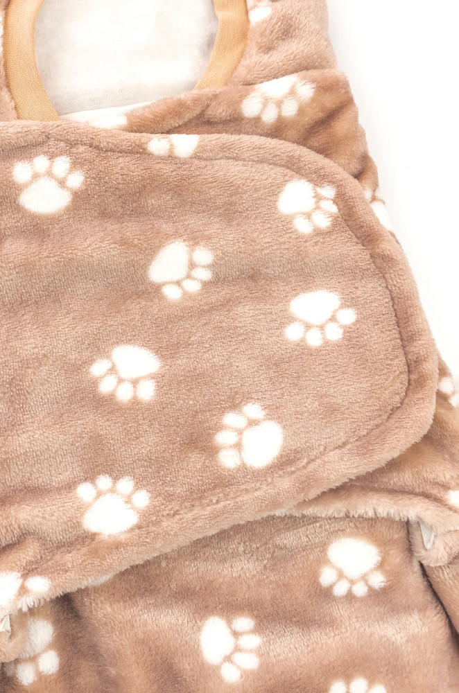 Пелюшка-кокон з капюшоном з пухнастої тканини велсофт