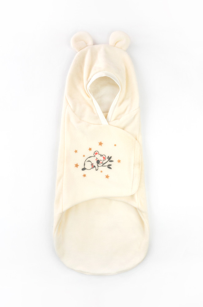 Флісовий дитячий кокон на липучці з принтом Коала