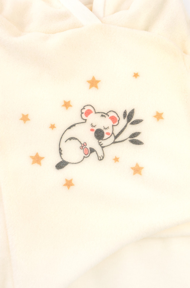 Флісовий дитячий кокон на липучці з принтом Коала