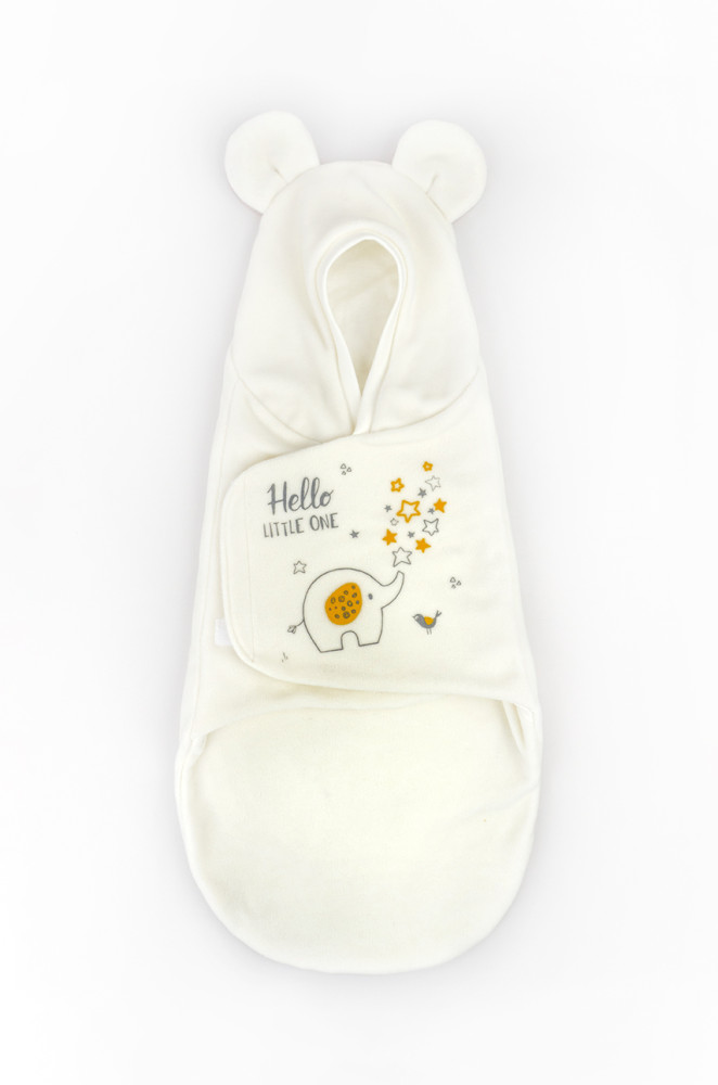 Пелюшка-кокон з вушками Elephant з тканини фліс