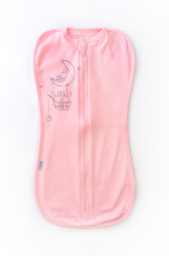 Кокон на блискавці однотонна для дівчинки з контурним накатом Bunny
