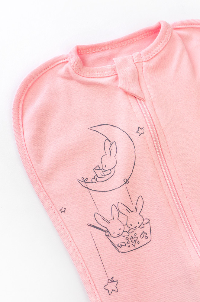 Кокон на блискавці однотонна для дівчинки з контурним накатом Bunny