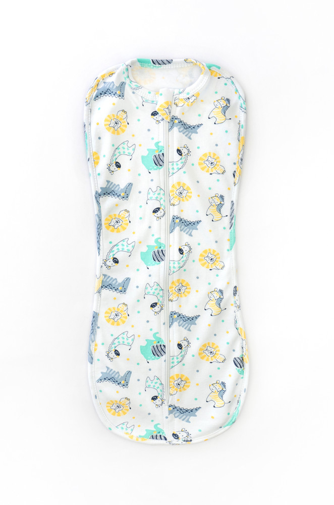 Кокон на блискавці для хлопчика з принтом по тканині Wild Savanna