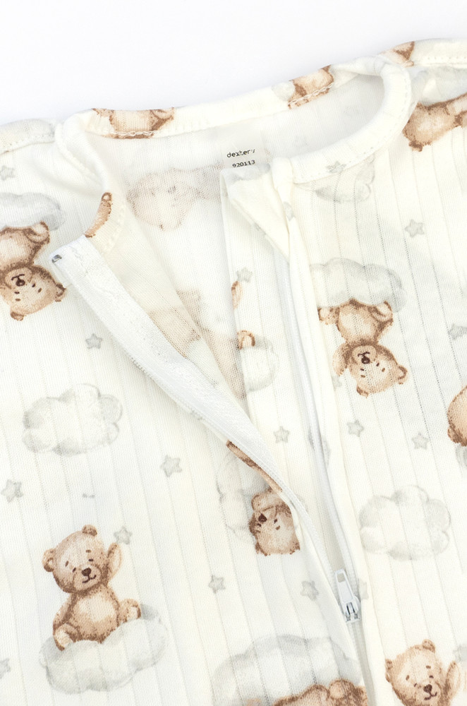 Пелюшка-кокон на блискавці з принтом по тканині Bear on a cloud