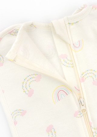 Дитяча пелюшка-кокон з начосом на блискавці з веселковим принтом