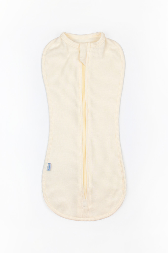 Кокон на блискавці для новонароджених з фактурної вафельної тканини