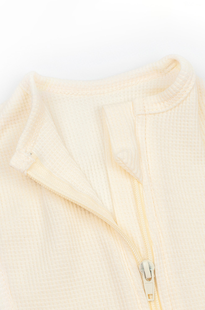 Кокон на блискавці для новонароджених з фактурної вафельної тканини