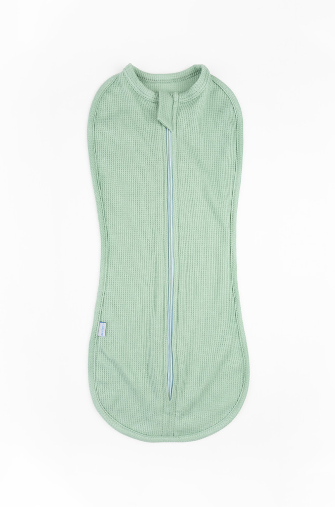 Кокон для немовля з блискавкою з однотонного фактурного трикотажу
