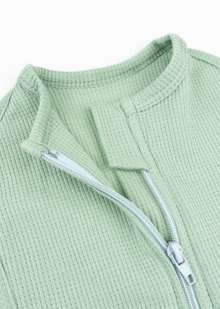 Solid Color Zipper Swaddle Cocoon for Newborns – Textured Knit Fabric