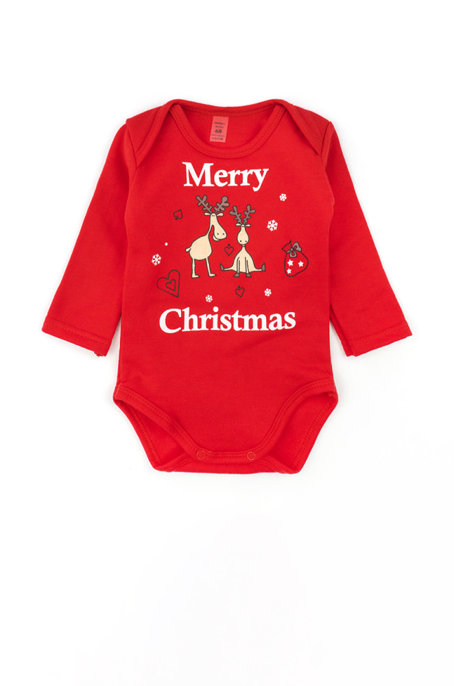 Baby set: bodysuit, pants and hat Christmas Reindeer