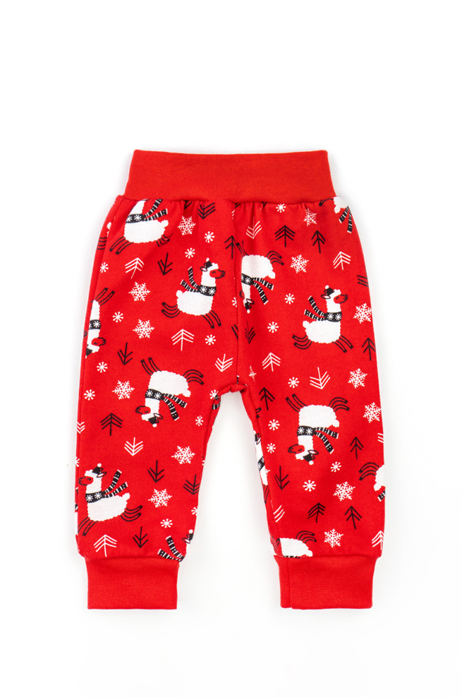 Дитячий комплект трійка Christmas llama боді штани та шапочка з начосом