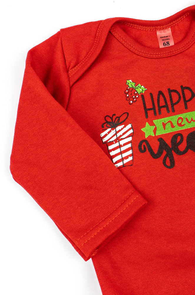 Комплект для немовлят з начосом: боді, штани, шапочка Happy New Year