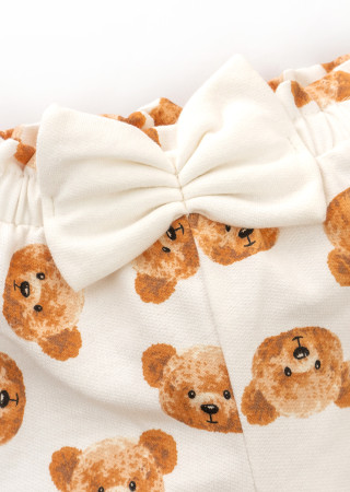 Ciepły zestaw Girl Bears dla dziewczynki: body, spodnie i opaska