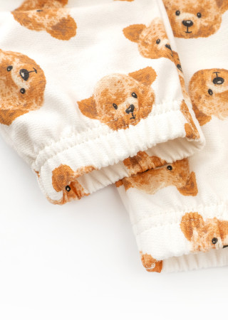 Ciepły zestaw Girl Bears dla dziewczynki: body, spodnie i opaska