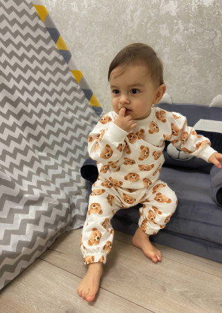 Warm Baby Outfit Cute Bears – Sweatshirt & Pants Set