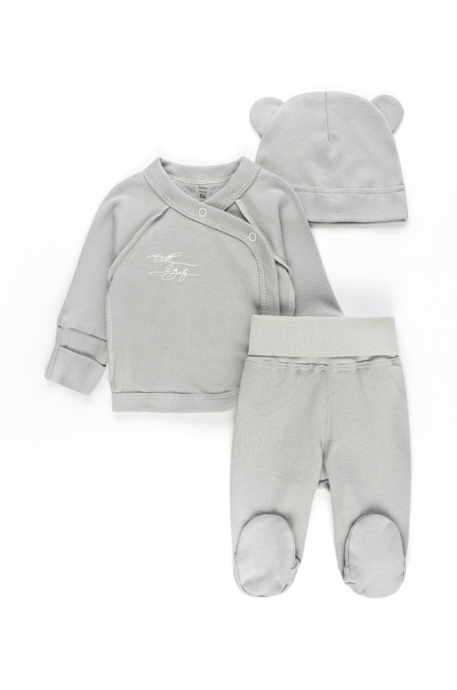 Комплект для немовлят 3 в 1 льоля повзуни шапочка з вушками My Baby