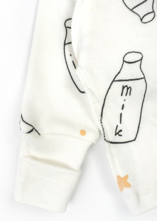 Комплект Milk для новорожденных (распашонка, ползунки, чепчик, швы наружу)