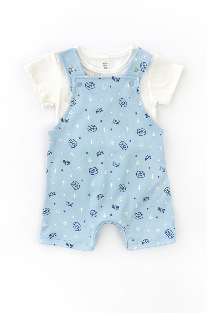 Boys summer outfit Cool romper with straps and t-shirt