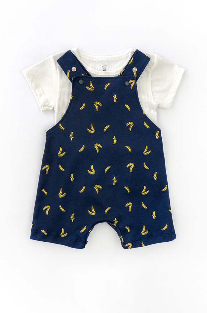 Boys summer outfit Bananas t-shirt and romper set