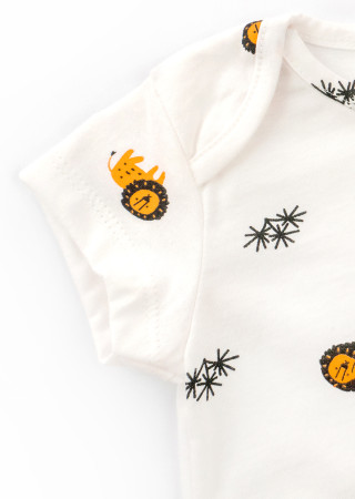 Детский комплект из 2 предметов: бодик-человечек и штанишки "Львята", кулир