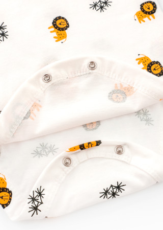 Детский комплект из 2 предметов: бодик-человечек и штанишки "Львята", кулир