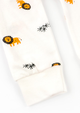 Детский комплект из 2 предметов: бодик-человечек и штанишки "Львята", кулир