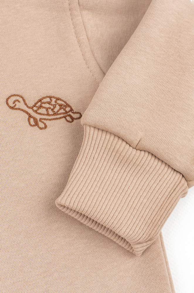 Однотонный детский костюм на флисе с вышивкой Turtle