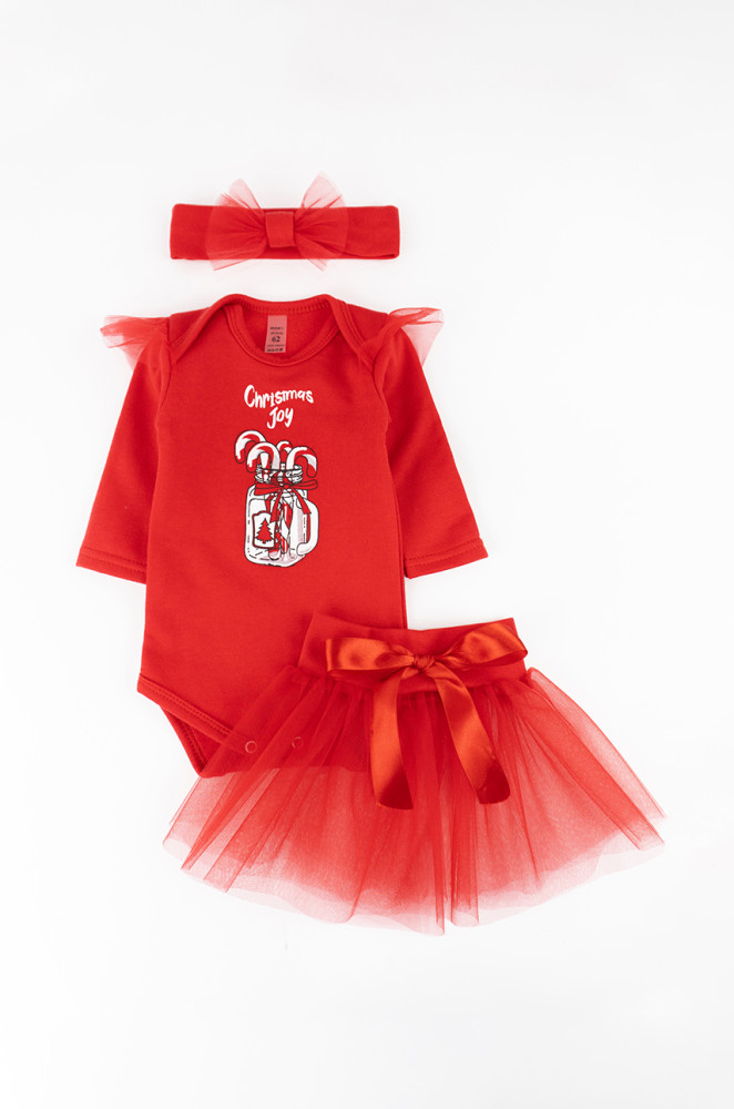 Baby girl holiday set 3 in 1 Christmas Joy