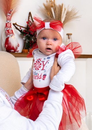 Christmas Baby Girl Outfit Joy to the World 3 in 1