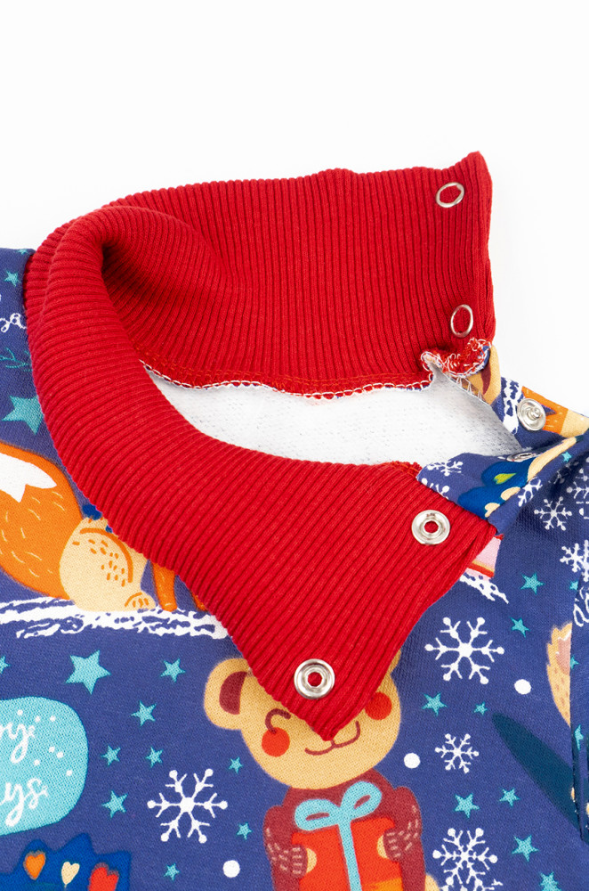 Baby set with turtleneck bodysuit and pants Christmas Fox (fleece-lined)