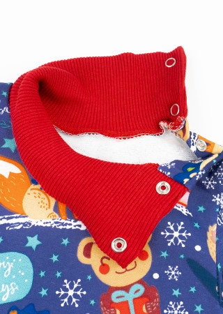 Комплект бодик-гольф и штаны Christmas Fox с начёсом