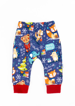 Комплект бодик-гольф и штаны Christmas Fox с начёсом