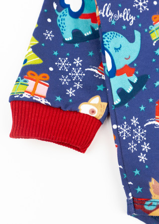 Комплект бодик-гольф и штаны Christmas Fox с начёсом