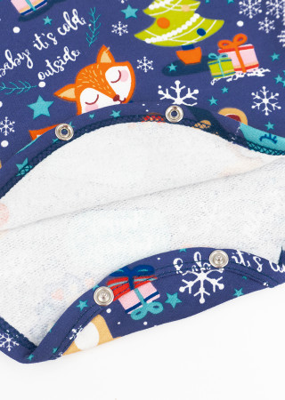 Комплект бодик-гольф и штаны Christmas Fox с начёсом