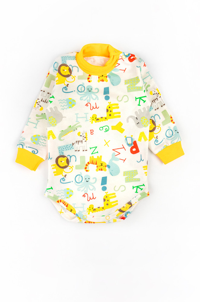 Body turtleneck and soft elastic pants Alphabet with light fleece