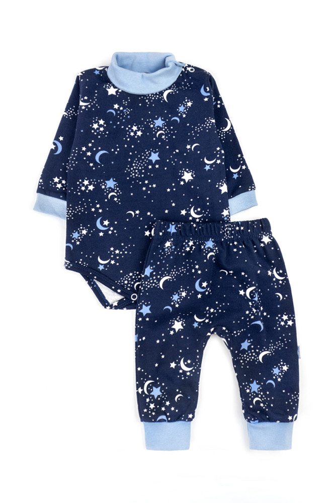 Cotton Warm Knitted Baby Set with Fleece Moonlight