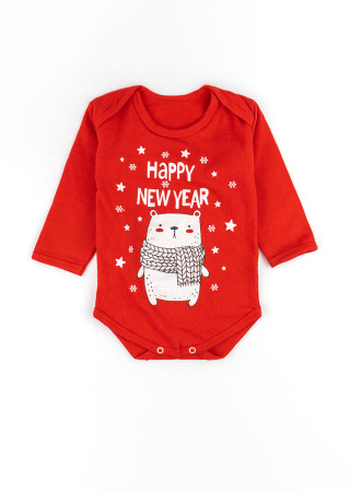 Baby Bodysuit and Pants Set with Happy New Year Print