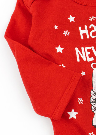 Baby Bodysuit and Pants Set with Happy New Year Print