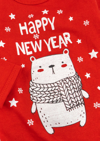 Baby Bodysuit and Pants Set with Happy New Year Print