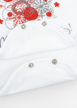 Body i spodnie z tiulem ze świątecznym nadrukiem choinki