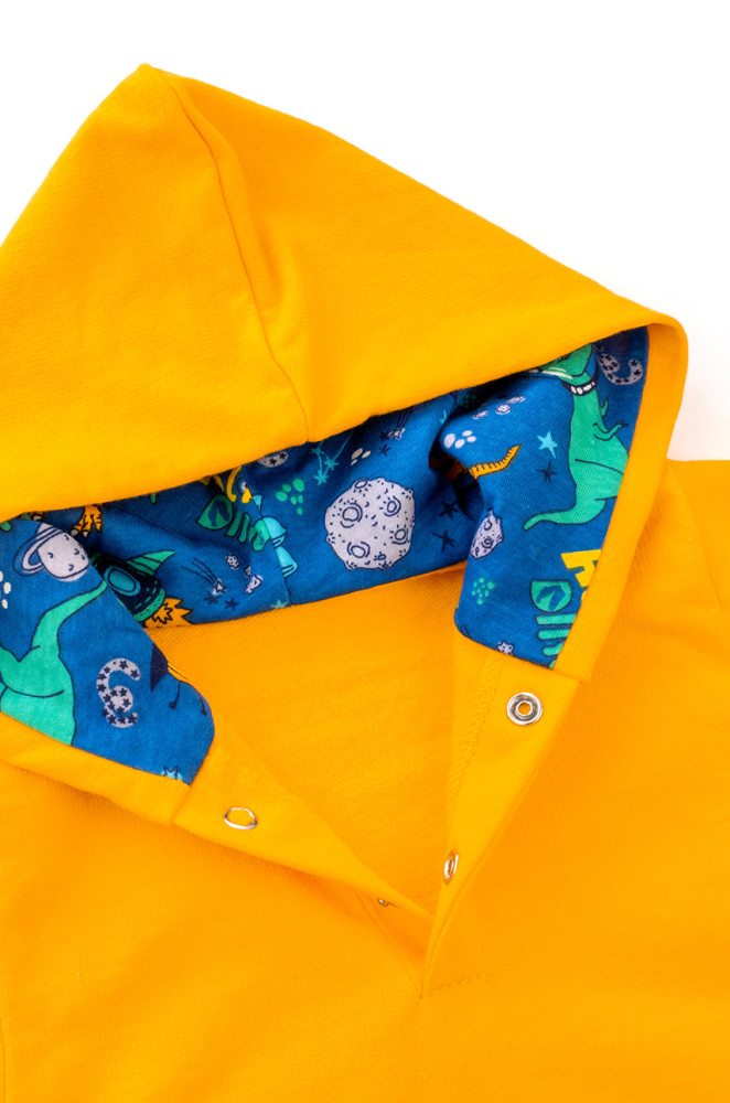 Baby Set with Hooded Bodysuit and Fleece-Lined Pants – Orange