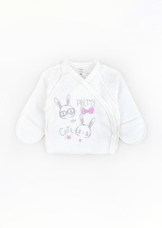 3-Piece Bunny Newborn Set with Fleece – Shirt, Footed Pants, Cap