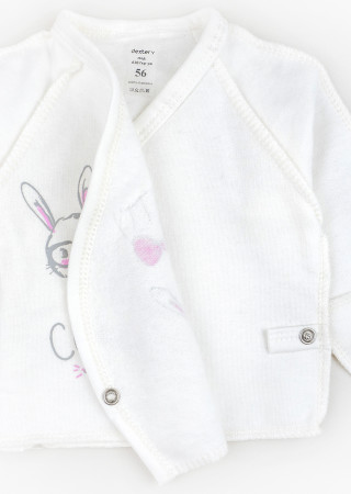 3-Piece Bunny Newborn Set with Fleece – Shirt, Footed Pants, Cap