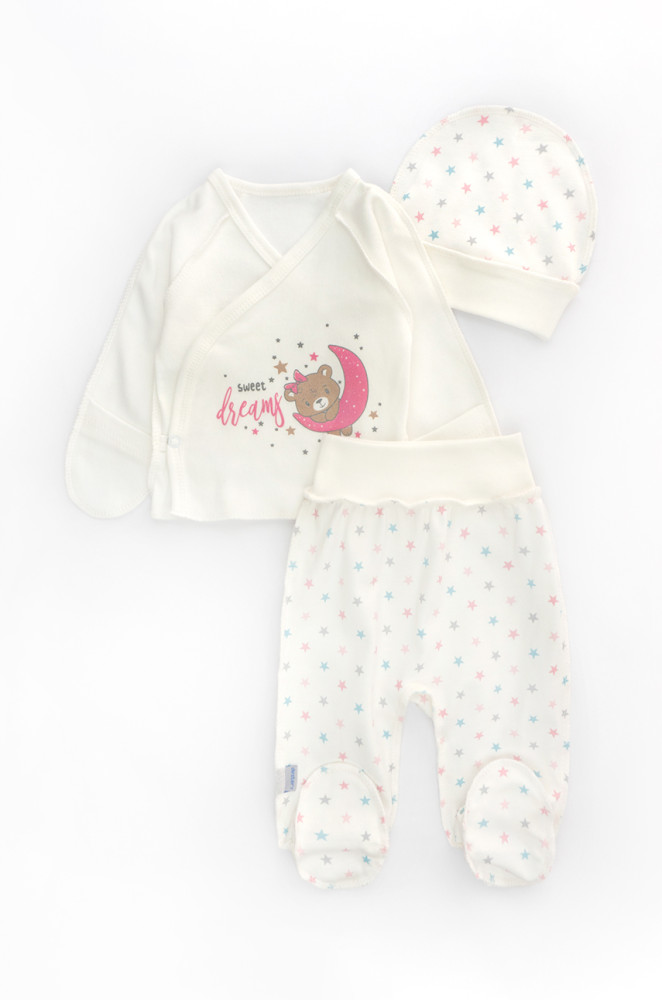 Комплект в роддом распашонка ползунки шапочка Sweet Dream