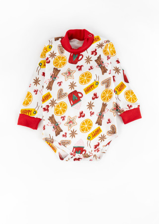 Baby Set Cinnamon – Bodysuit and Pants with Christmas Print