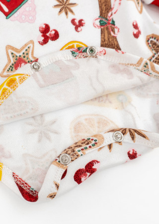 Baby Set Cinnamon – Bodysuit and Pants with Christmas Print