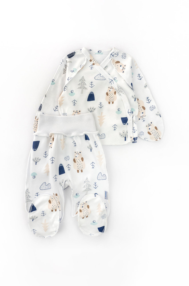 Распашонка и ползунки со швами наружу для новорождённого