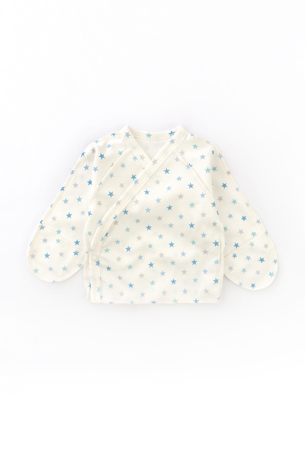 Newborn Hospital Set: Side-Tie Shirt and Footed Pants with Outside Seams