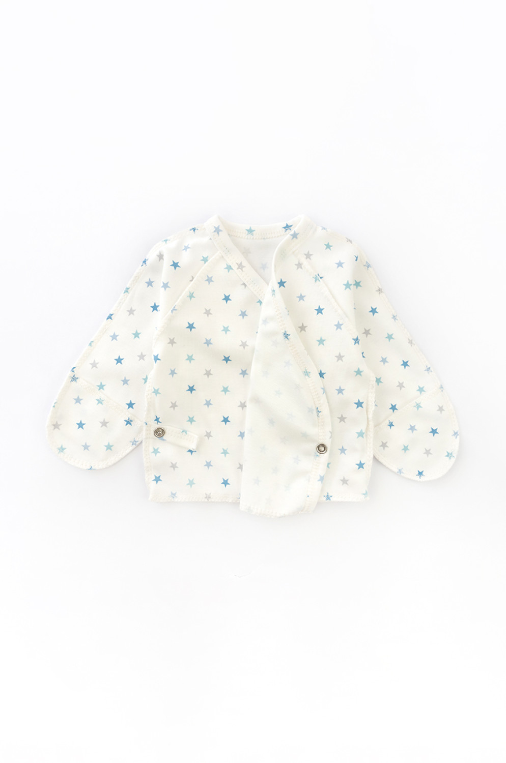 Newborn Hospital Set: Side-Tie Shirt and Footed Pants with Outside Seams