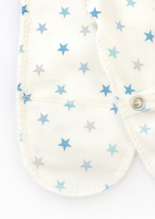 Newborn Hospital Set: Side-Tie Shirt and Footed Pants with Outside Seams